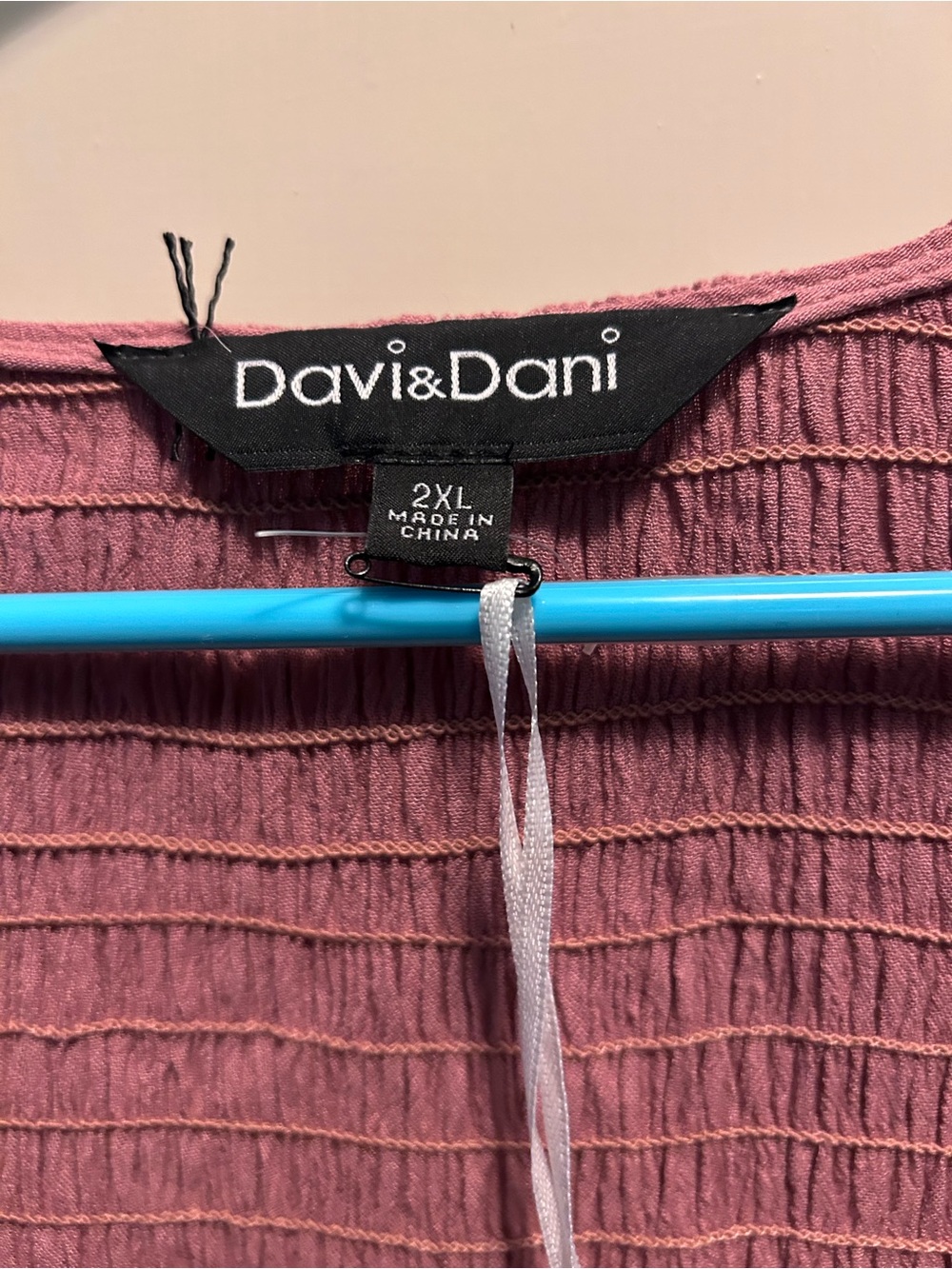 Davi & Dani Mauve Smocked Midi Dress